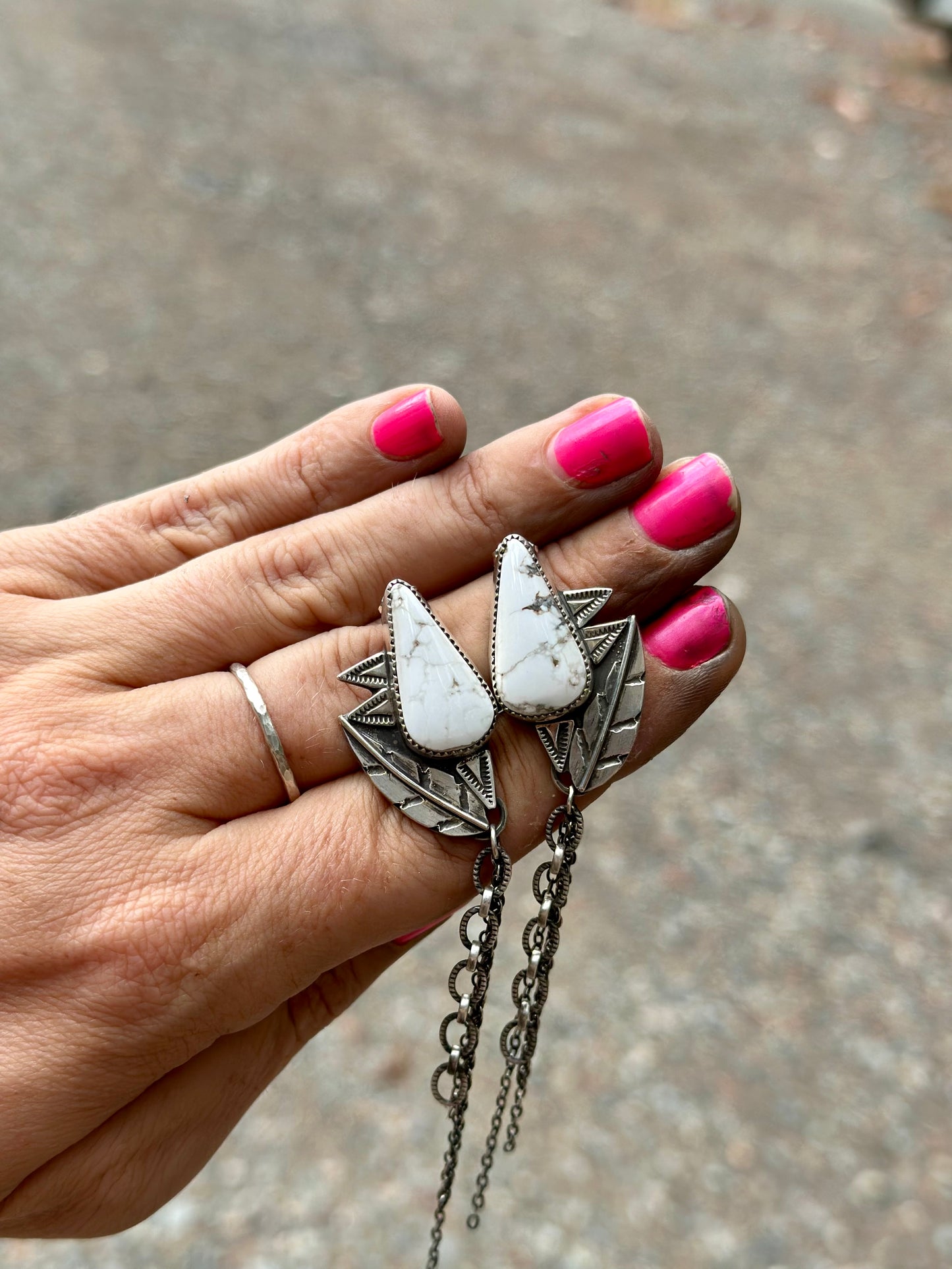 WHITE BUFFALO FRINGE EARRINGS