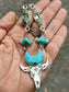 TURQUOISE COWSKULL NECKLACE